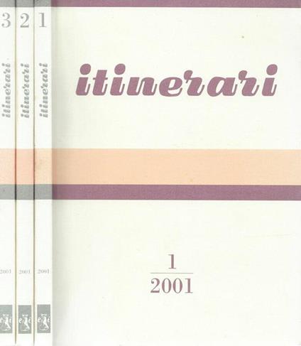 Itinerari 1,2,3 -2001 - copertina