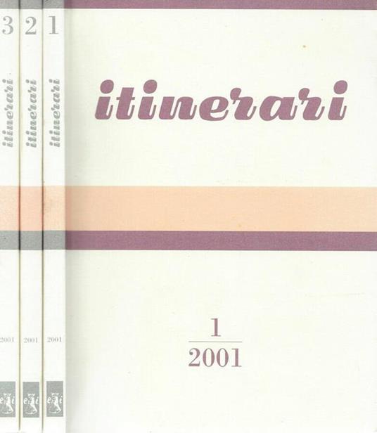 Itinerari 1,2,3 -2001 - copertina