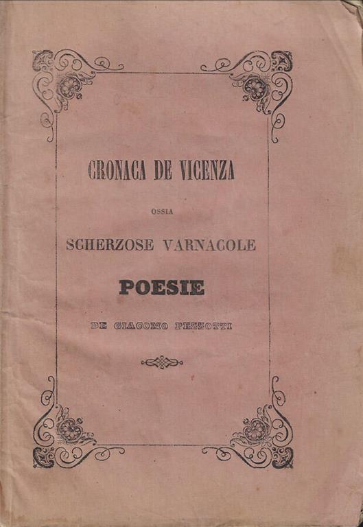 Cronaca de Vicenza ossia scherzose Varnacole - copertina