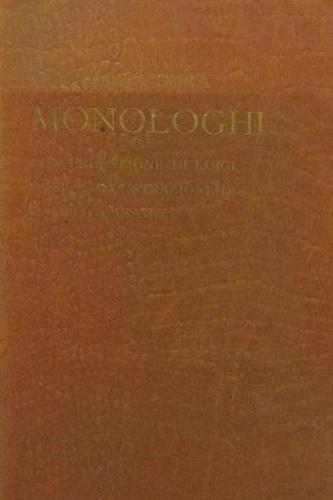 Monologhi - copertina