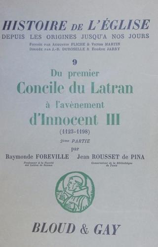 Du premier Concile du Latran à l'avènement d'Innocent III ( 1123 - 1198 ) . Parte prima: L'Epilogue de la - copertina