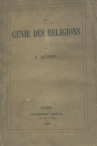 Du Génie des religions - Edgar Quinet - copertina