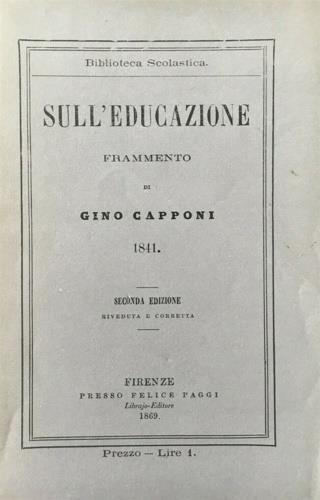 Sull'educazione, frammento - copertina