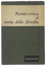 RIVISTA CRITICA DI STORIA DELLA FILOSOFIA. Anno XXX fasc. 1, genn.-marzo 1975 - Autori vari