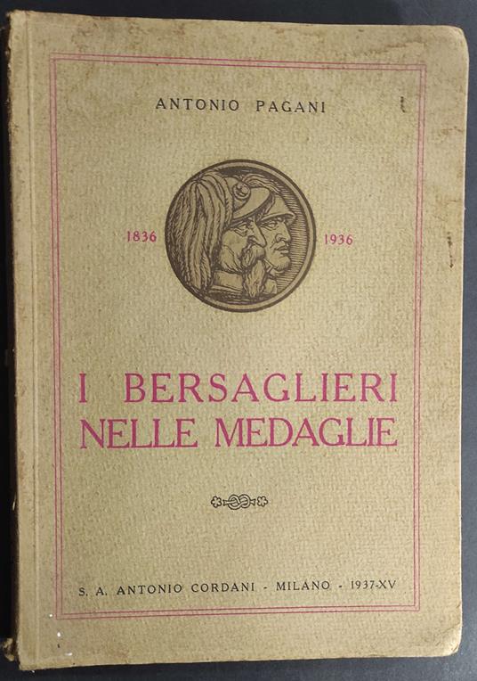 I Bersaglieri nelle Medaglie 1836-1936 - Antonio Pagani - copertina