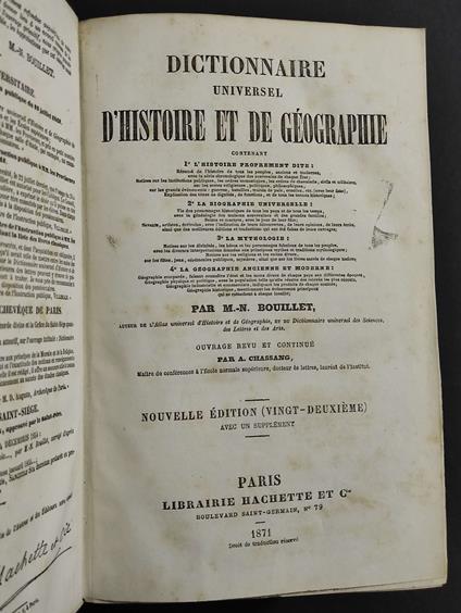 Dictionnaire Universel Histoire Geographie - copertina