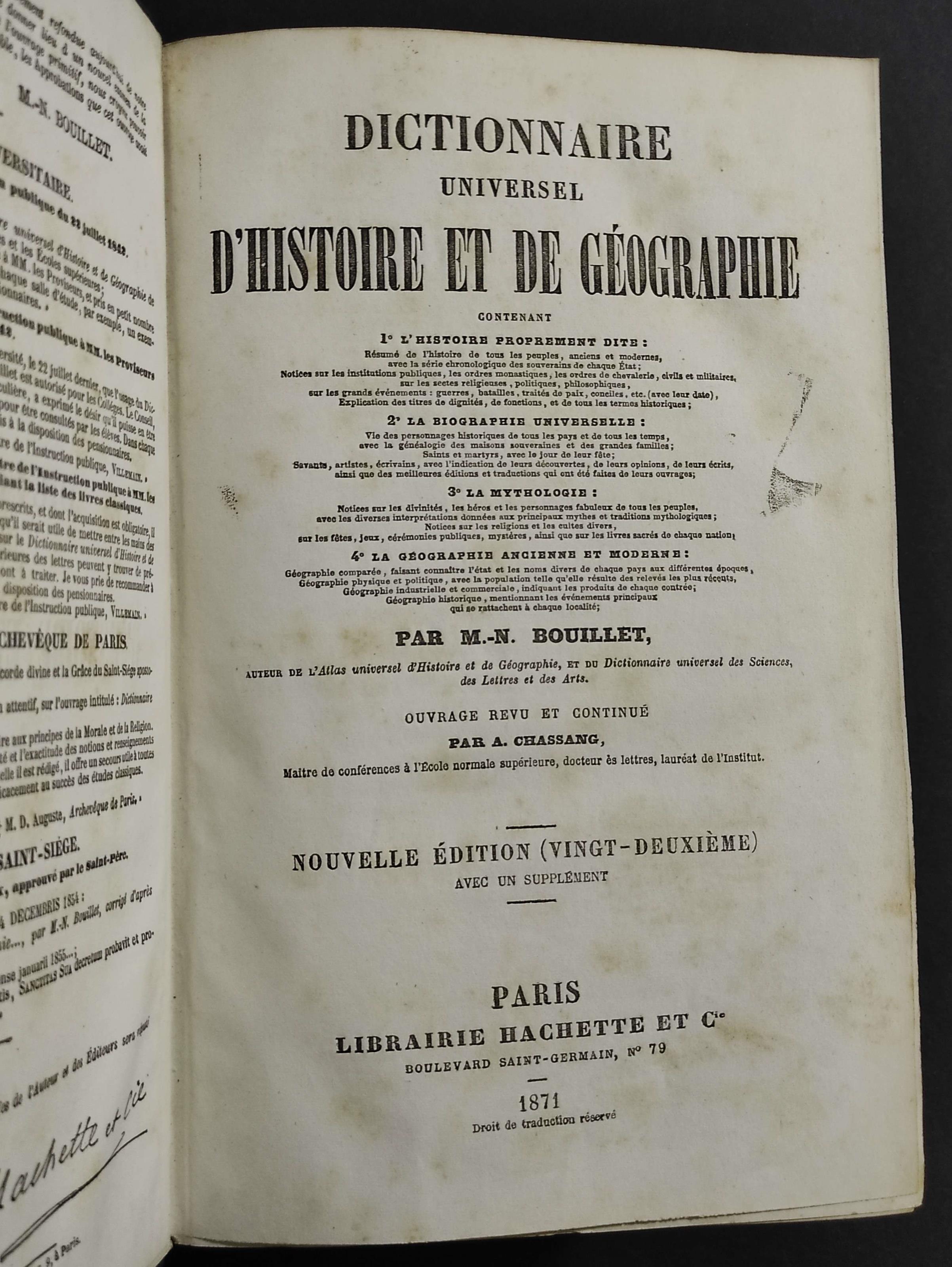 Dictionnaire Universel Histoire Geographie