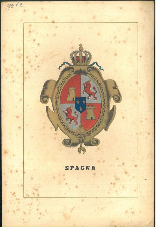 Litografia dello stemma dela Spagna - copertina