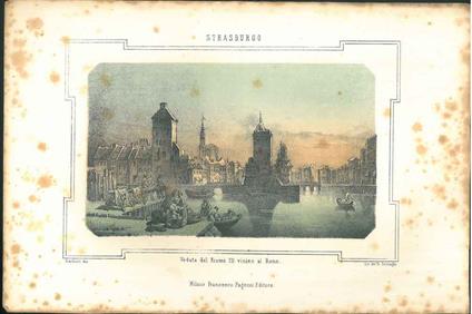 Litografia di Strasburgo, Veduta del Fiume Ill vicino al Reno - copertina