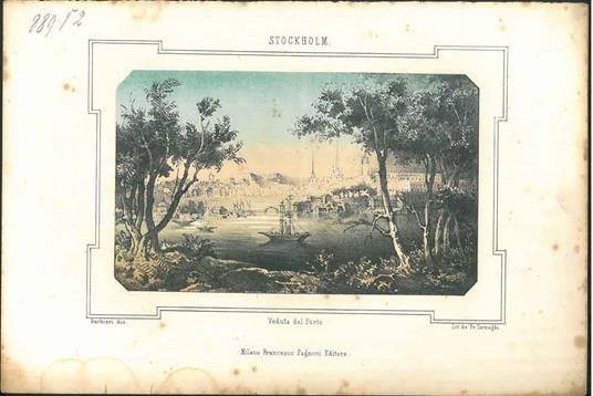 Litografia della veduta del porto di Stoccolma - copertina