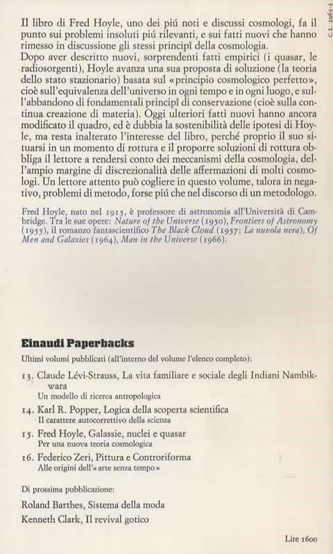 Galassie, nuclei e quasar. Per una nuova teoria cosmologica. A cura di Piero Galeotti - Fred Hoyle - 2