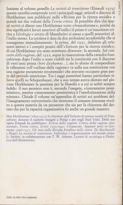 Studi di filosofia della società. Ideologia e potere. A cura di Werner Brede - Max Horkheimer - 2