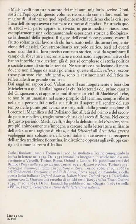 Machiavellerie. Storia e fortuna di Machiavelli - Carlo Dionisotti - 2