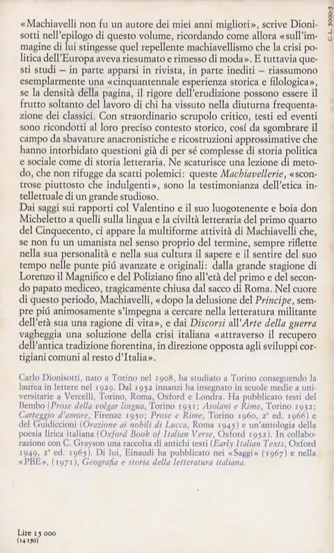 Machiavellerie. Storia e fortuna di Machiavelli - Carlo Dionisotti - 2