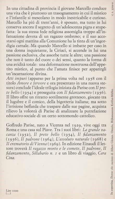 Atti impuri - Goffredo Parise - 2