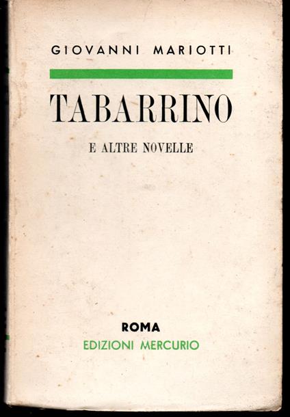 Tabarrino e altre novelle - Giovanni Mariotti - copertina