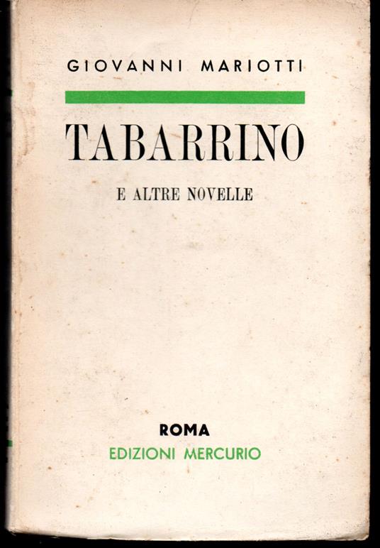Tabarrino e altre novelle - Giovanni Mariotti - copertina