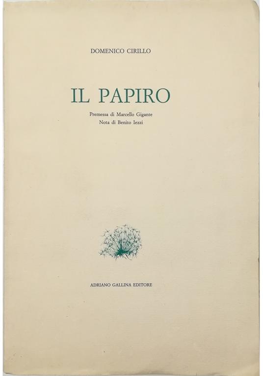 Il papiro - copertina