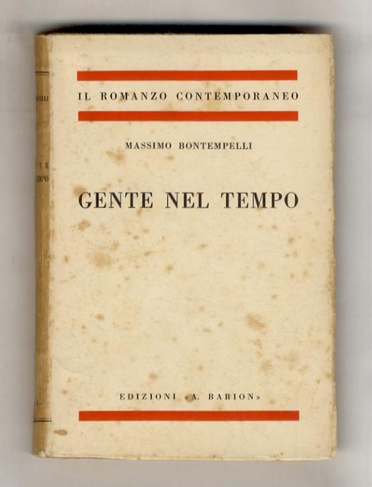 Gente nel tempo. Romanzo - Massimo Bontempelli - copertina