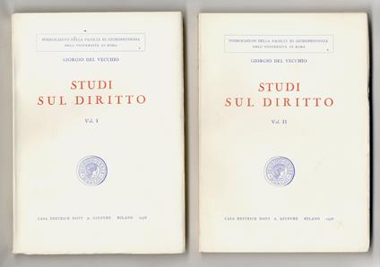 Studi sul diritto - Giorgio Del Vecchio - copertina