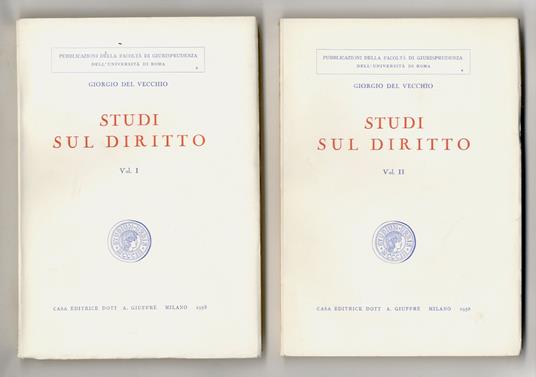Studi sul diritto - Giorgio Del Vecchio - copertina