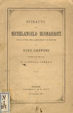 Ritratto di Michelangelo Buonarroti, dalla Storia della Repubblica di Firenze di Gino Capponi, ripubblicato per cura di Cammillo Tommasi