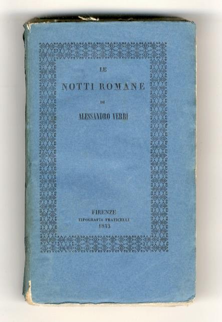 Le notti romane [...] - Alessandro Verri - copertina
