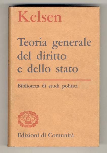 Teoria generale del diritto e dello Stato - Hans Kelsen - copertina