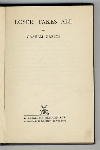 Loser takes all - Graham Greene - copertina