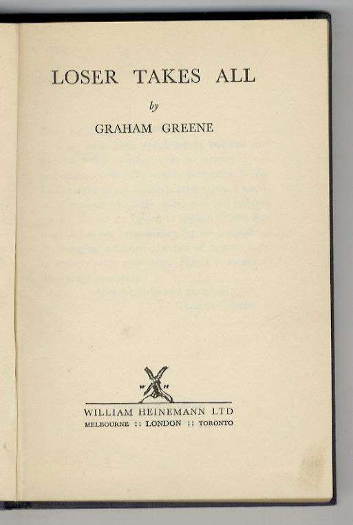 Loser takes all - Graham Greene - copertina