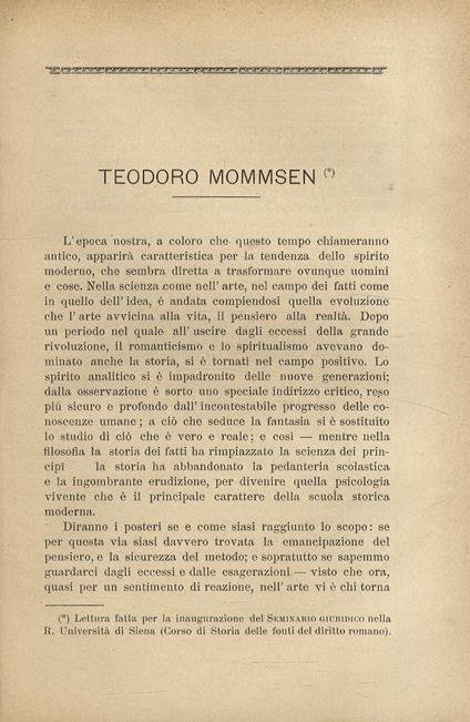 Teodoro [Theodor] Mommsen - Pietro Rossi - copertina