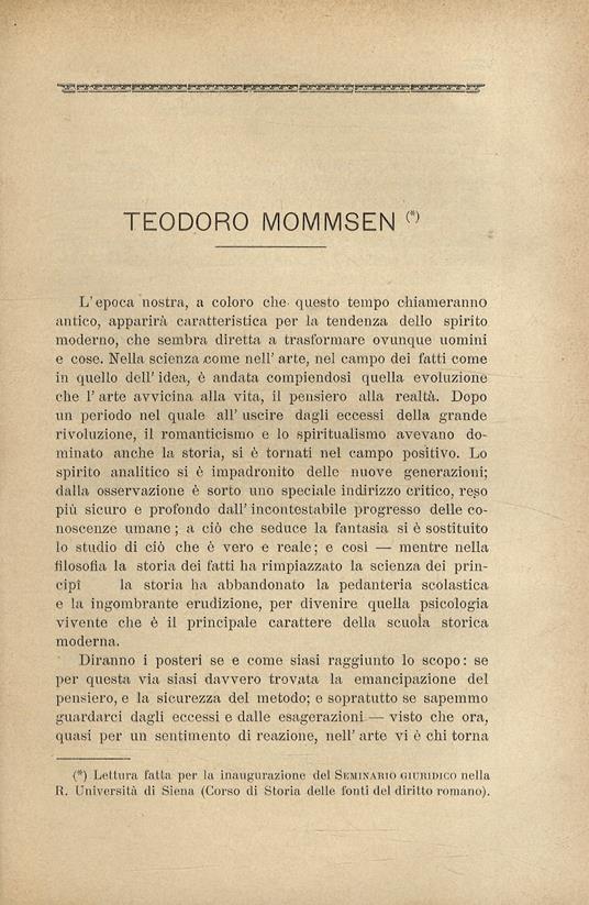 Teodoro [Theodor] Mommsen - Pietro Rossi - copertina