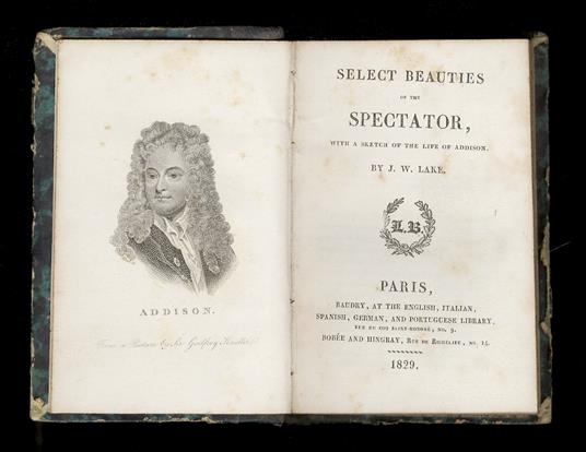 Select beauties of the Spectator. With a sketch of the life of Addison, by J.W. Lake - Joseph Addison - copertina