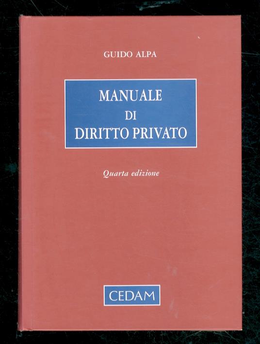 Manuale di diritto privato. Quarta edizione - Guido Alpa - copertina