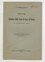 Nota alla sentenza della Corte di Cass. di Torino 31 dicembre 1904
