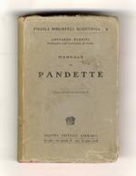 Manuale di pandette. Terza edizione riveduta. (Ristampa)