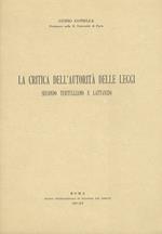 La critica dell'autorità delle leggi secondo Tertulliano e Lattanzio