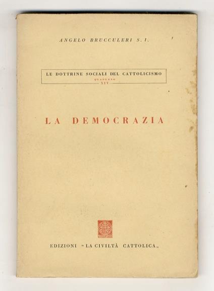 La democrazia - Angelo Brucculeri - copertina