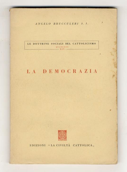 La democrazia - Angelo Brucculeri - copertina