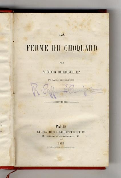 La ferme du choquard - Victor Cherbuliez - copertina