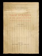 Cause di nullità e di divorzio nel diritto matrimoniale canonico. Volume primo [unico pubblicato]