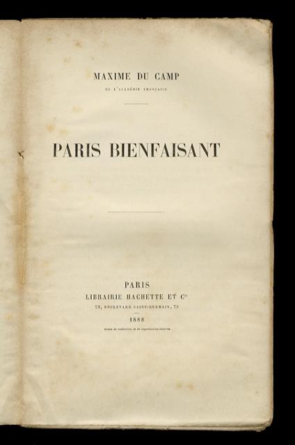 Paris bienfaisant - Maxime Du Camp - copertina