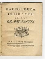 Bacco poeta. Ditirambo [...]