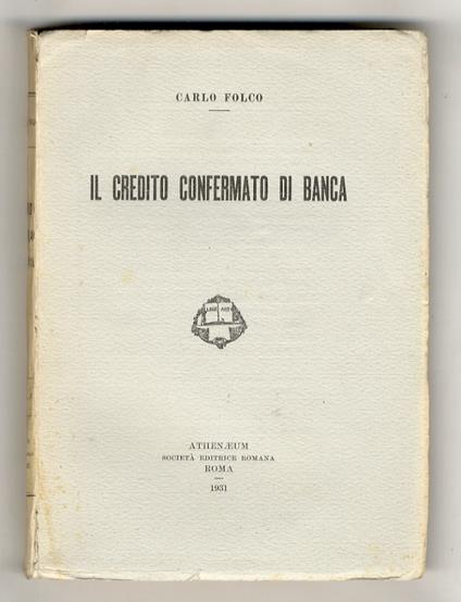 Il credito confermato di banca - Carlo Folco - copertina