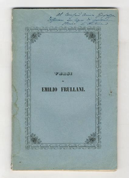 Versi di Emilio Frullani - Emilio Frullani - copertina