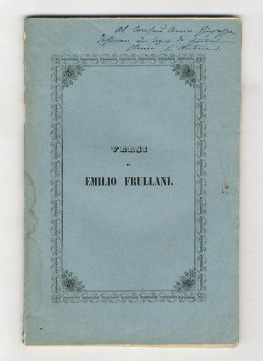 Versi di Emilio Frullani - Emilio Frullani - copertina