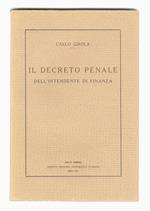 Il decreto penale dell'Intendente di Finanza