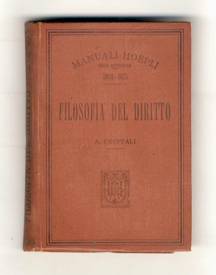 Filosofia del diritto - Alessandro Groppali - copertina