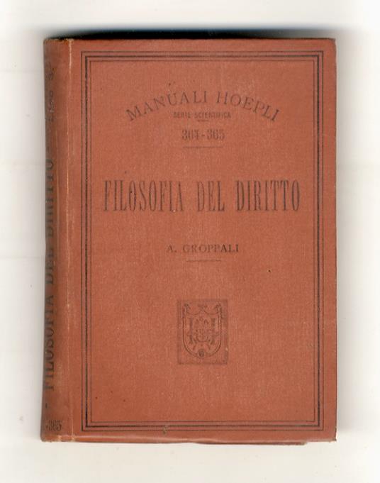 Filosofia del diritto - Alessandro Groppali - copertina