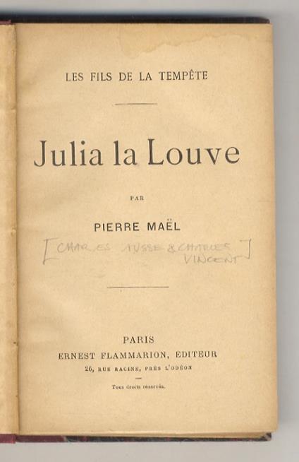 Julia la Louve. Les Fils de la Tempête - Pierre Maël - copertina